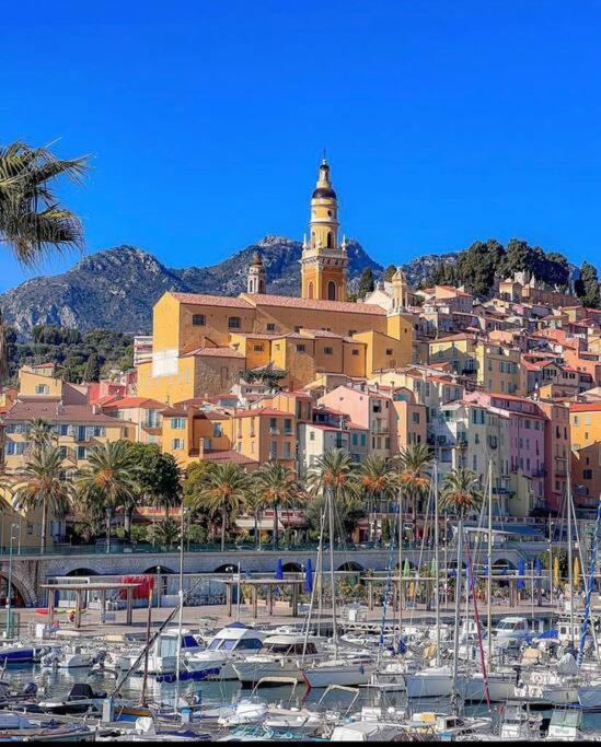 Le Garavan-Vue Mer-Plage-Clim-Terrasse Menton Buitenkant foto
